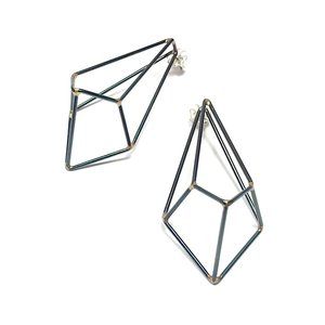 Sarah West Sterling Silver Crystalline Construction Earrings